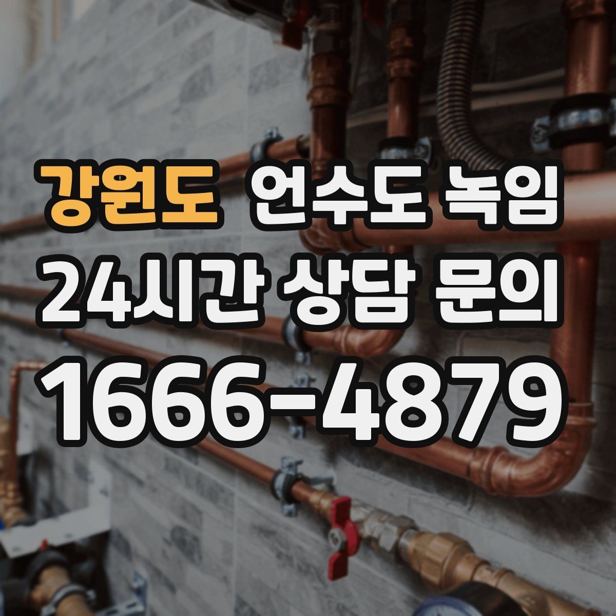 강원도 언수도 녹임 상가 휴무일 뒤 수도가 안 나올 때 점검