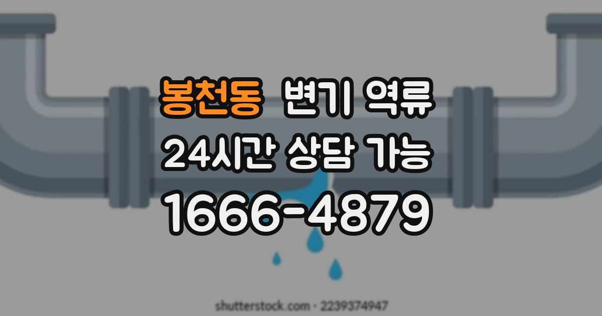 봉천동 변기 역류