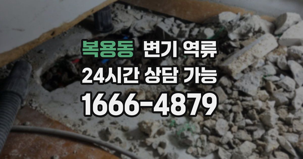 복용동 변기 역류