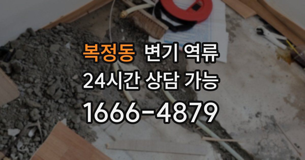 복정동 변기 역류