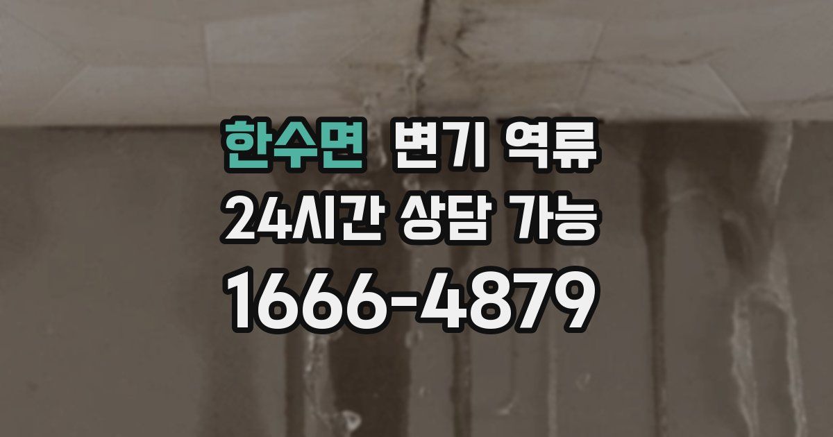 한수면 변기 역류