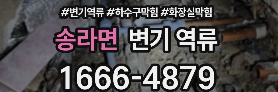 송라면 변기 역류