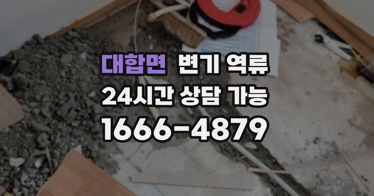 대합면 변기 역류