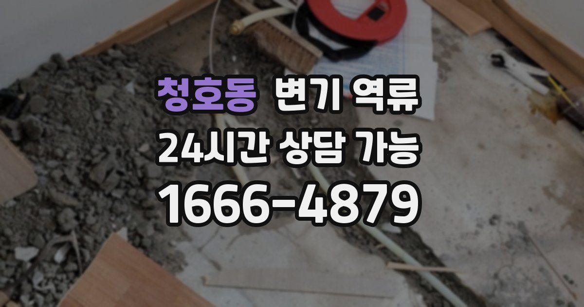 청호동 변기 역류