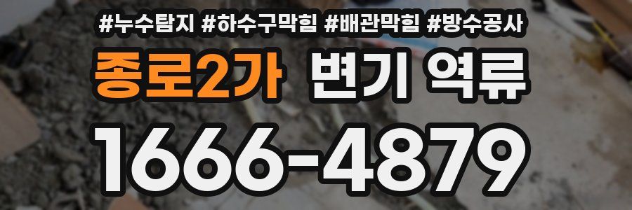 종로2가 변기 역류