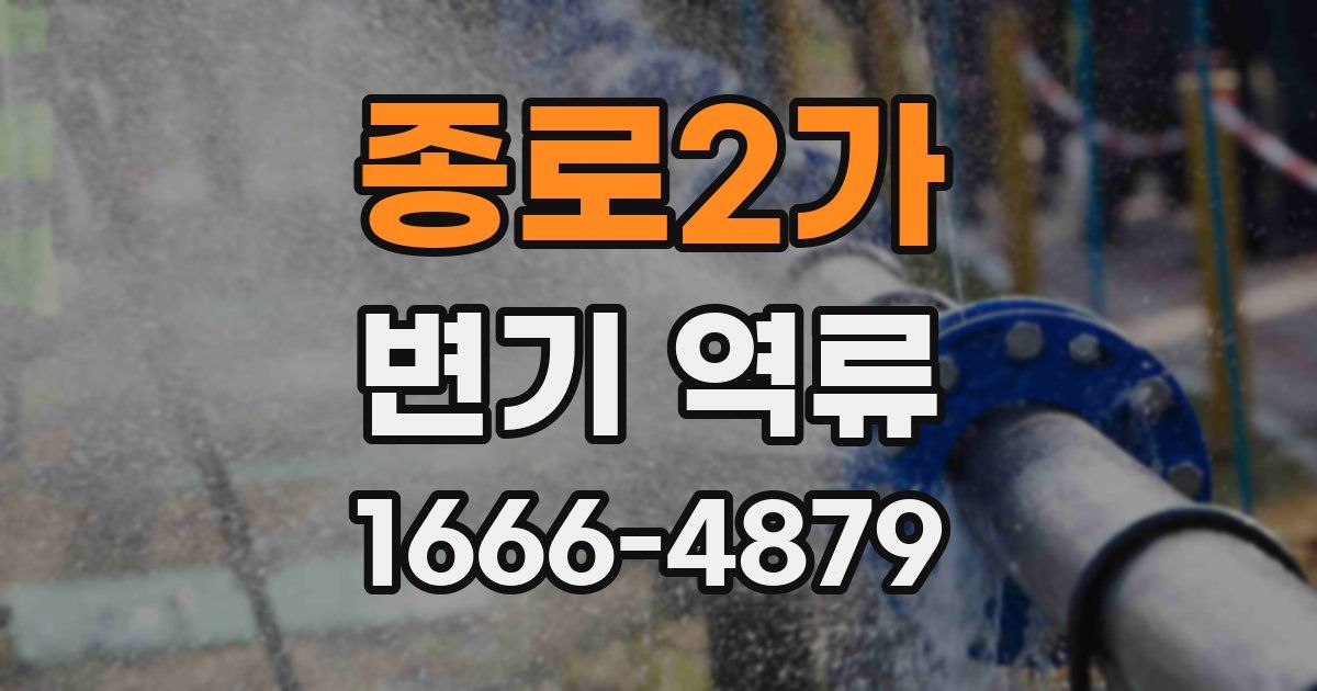 종로2가 변기 역류