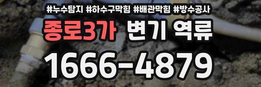 종로3가 변기 역류