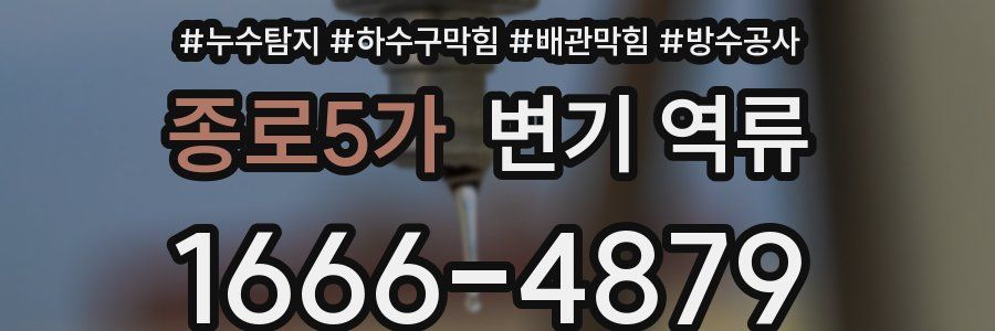 종로5가 변기 역류