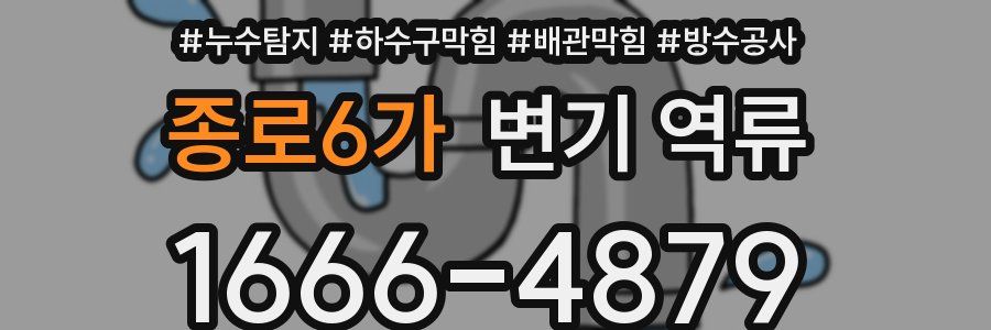 종로6가 변기 역류
