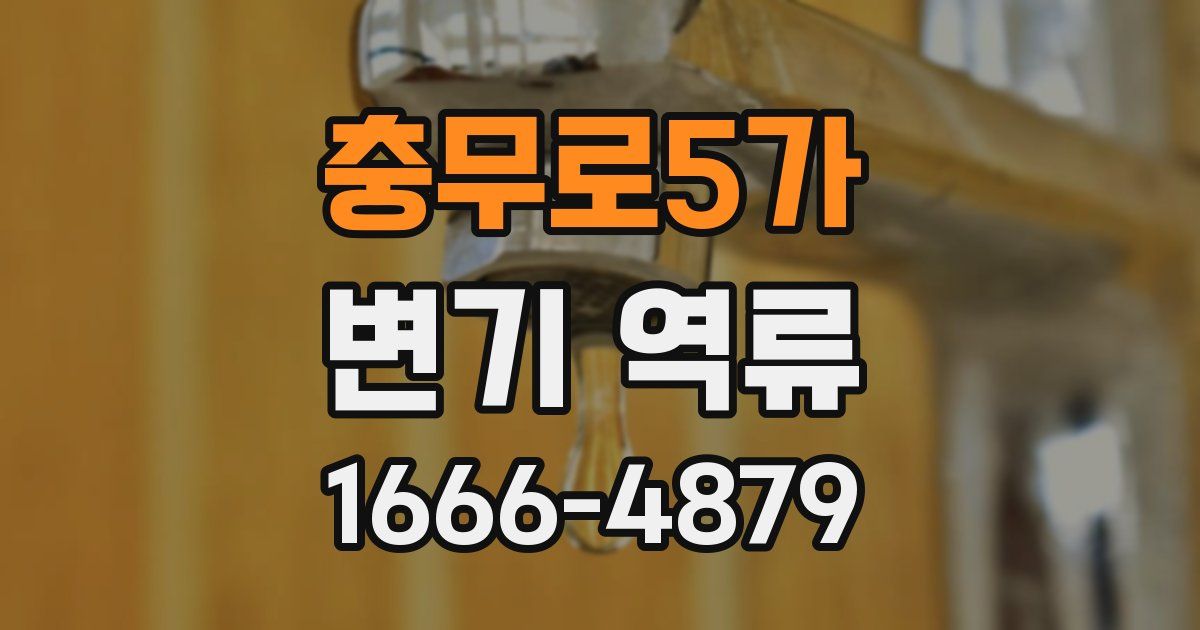 충무로5가 변기 역류