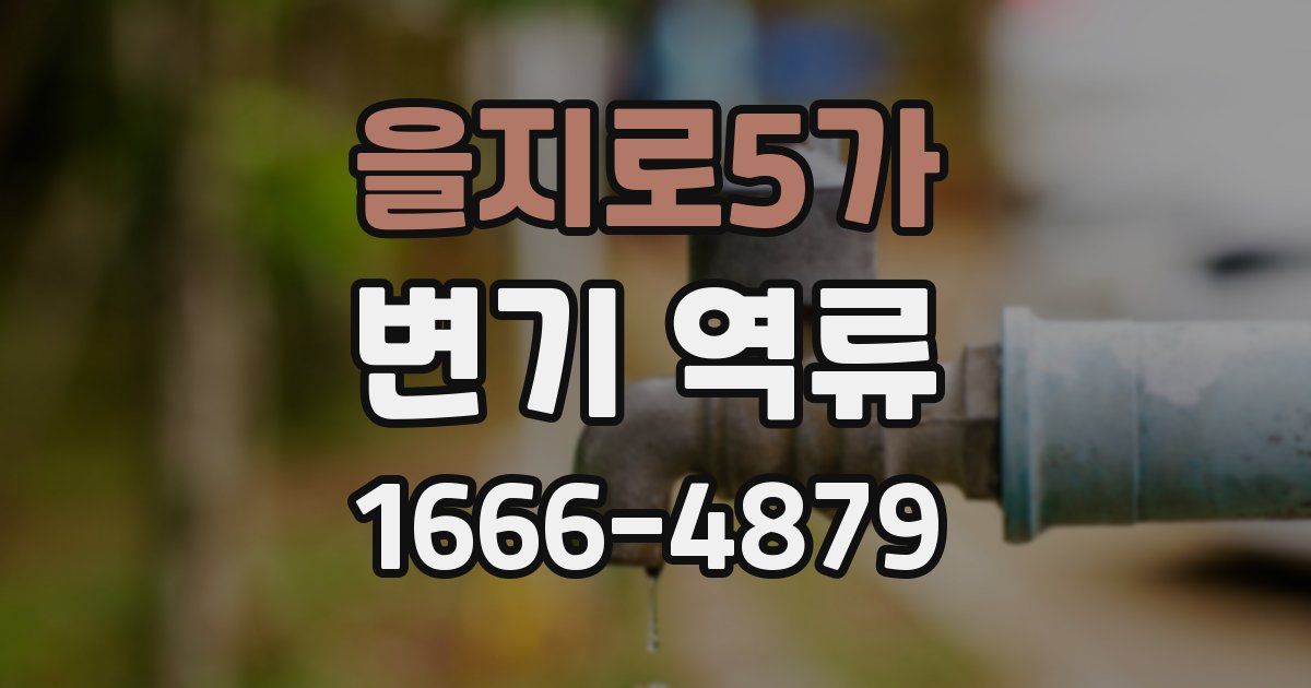 을지로5가 변기 역류