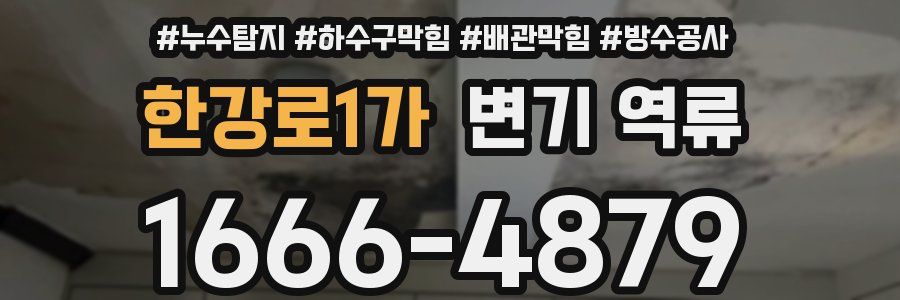 한강로1가 변기 역류