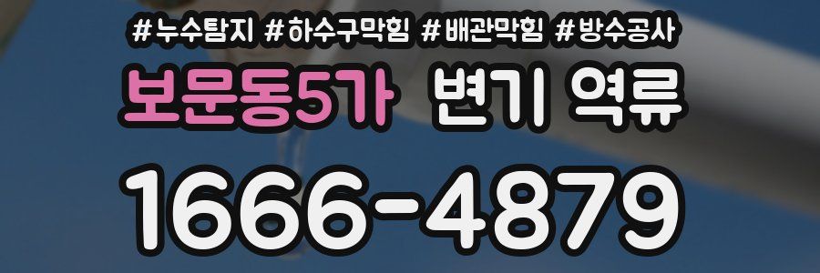 보문동5가 변기 역류
