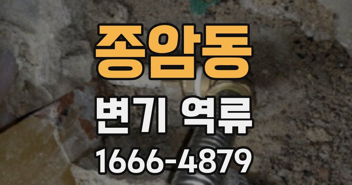 종암동 변기 역류