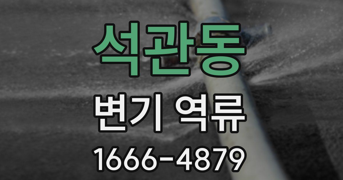 석관동 변기 역류