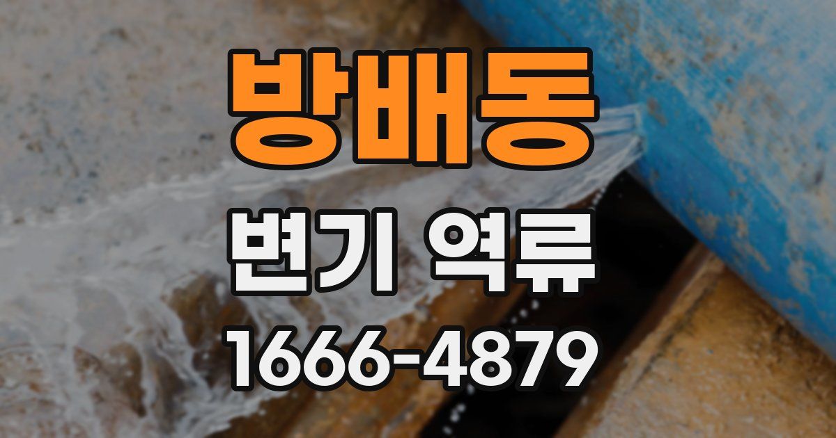 방배동 변기 역류