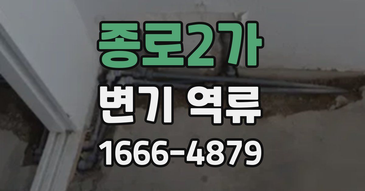종로2가 변기 역류