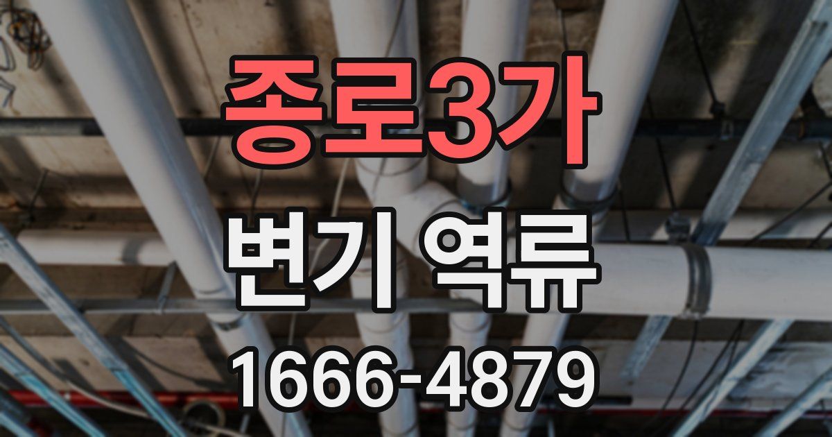 종로3가 변기 역류