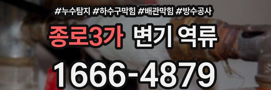 종로3가 변기 역류