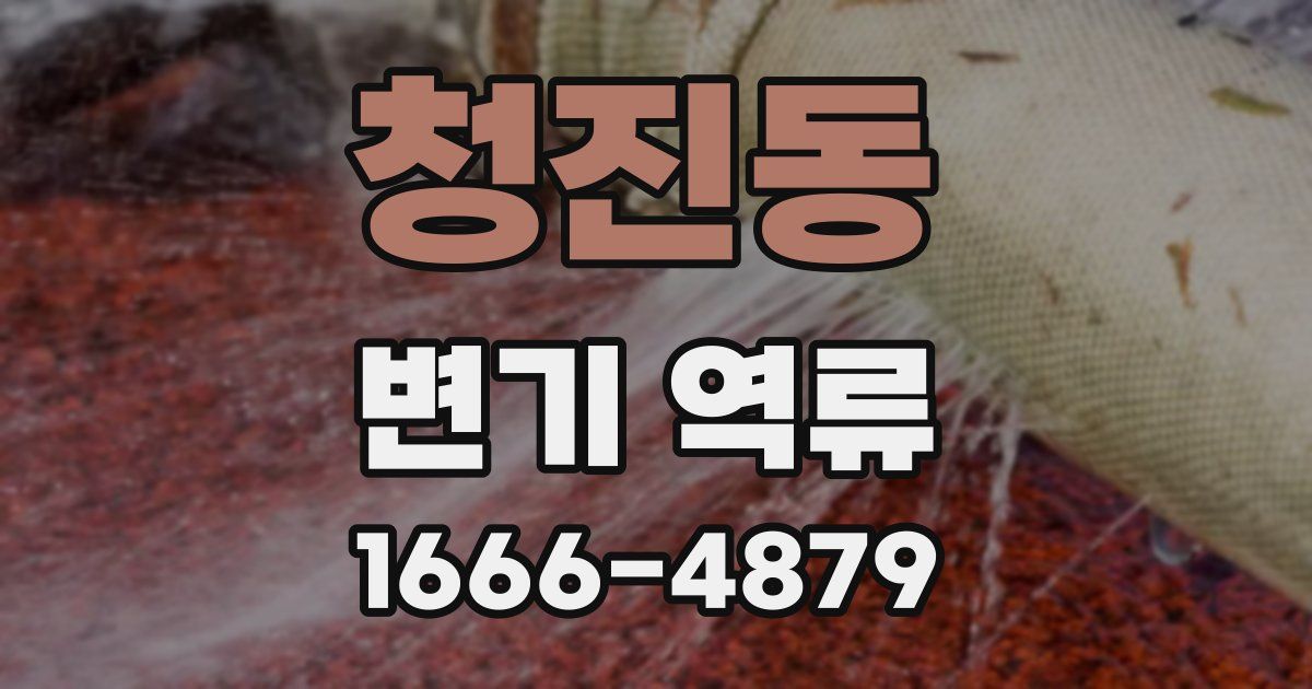 청진동 변기 역류