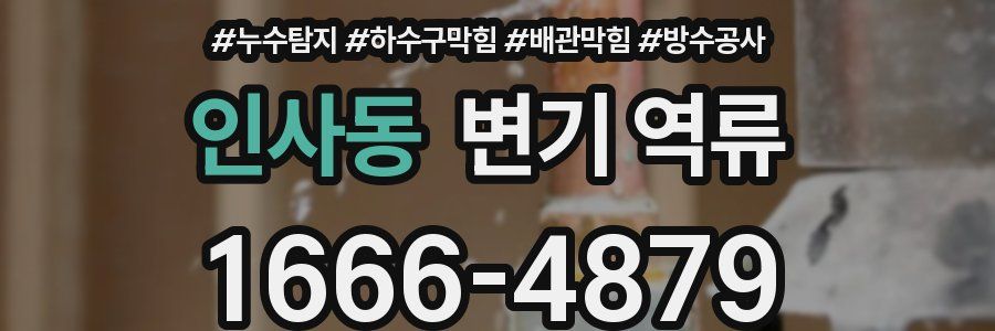 인사동 변기 역류