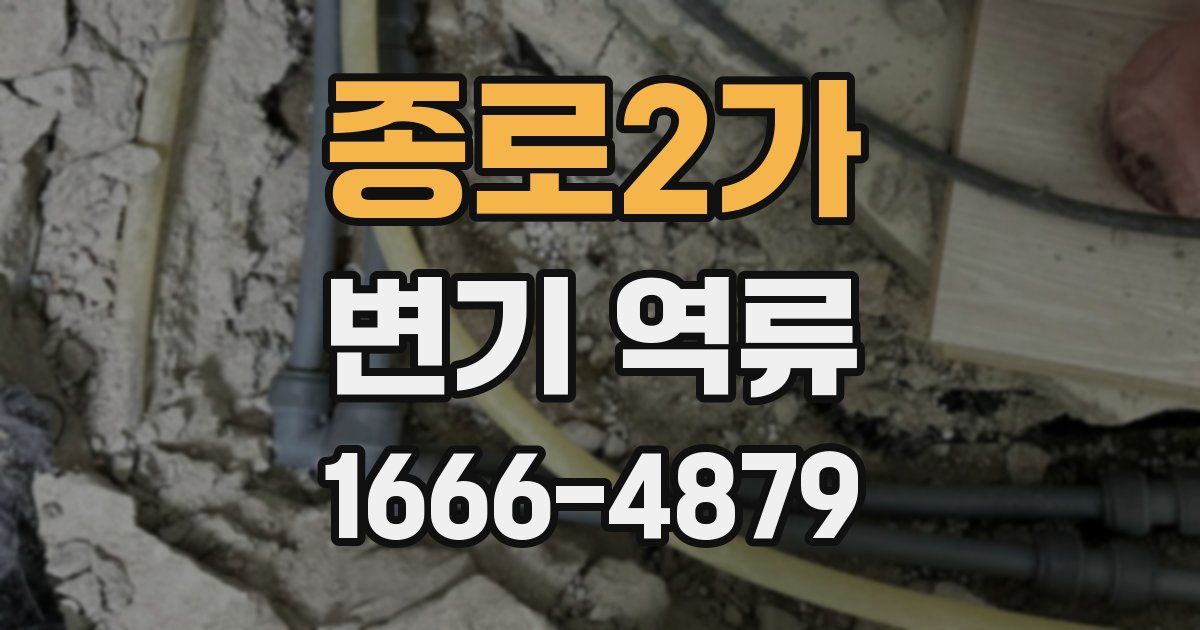 종로2가 변기 역류