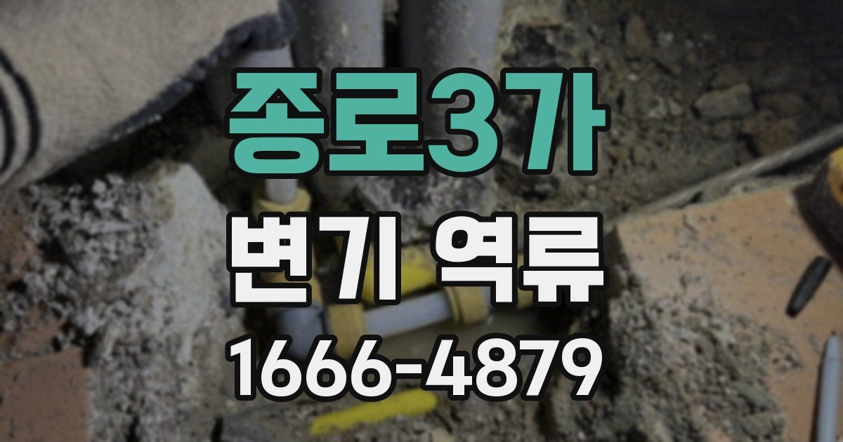 종로3가 변기 역류