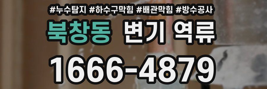 북창동 변기 역류