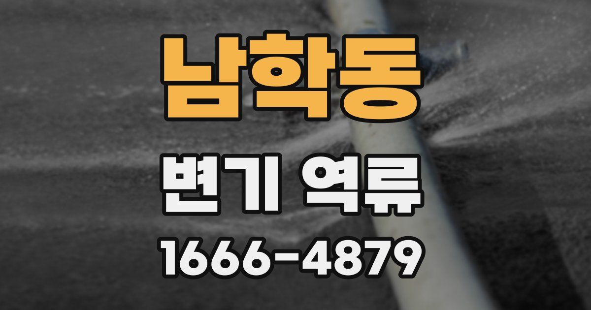 남학동 변기 역류