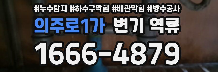 의주로1가 변기 역류
