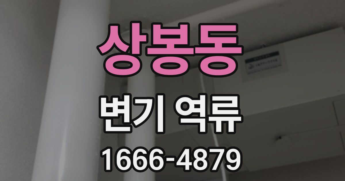 상봉동 변기 역류