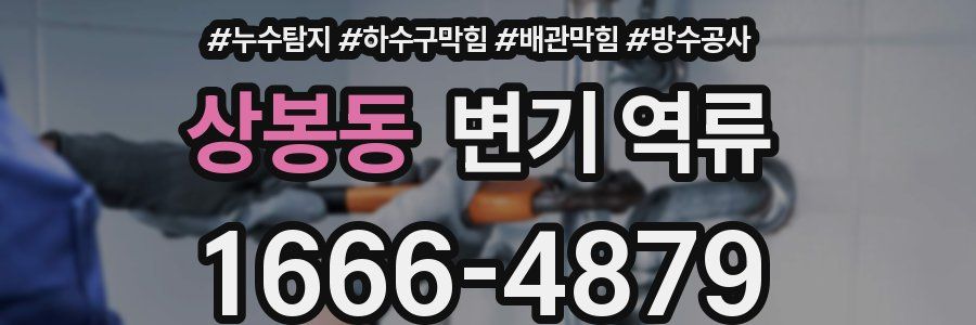 상봉동 변기 역류