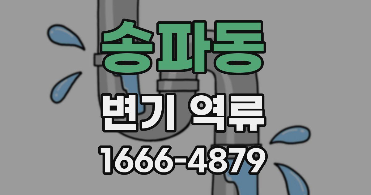 송파동 변기 역류