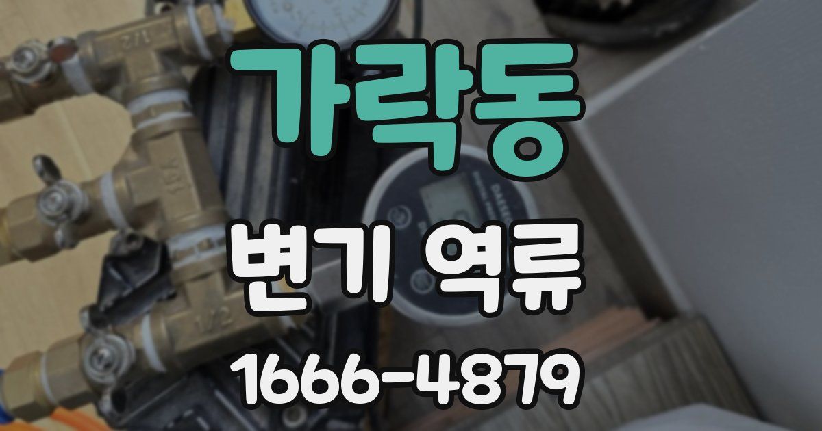 가락동 변기 역류