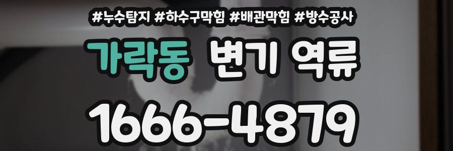 가락동 변기 역류
