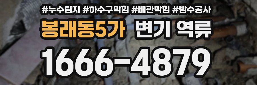 봉래동5가 변기 역류