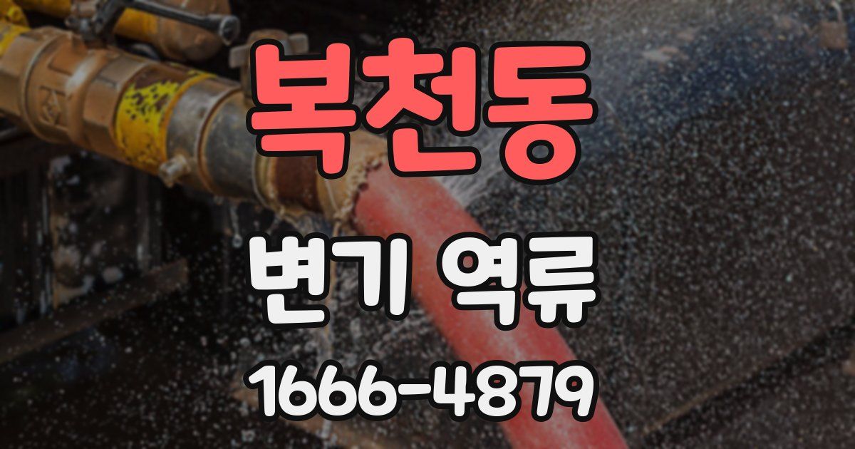 복천동 변기 역류