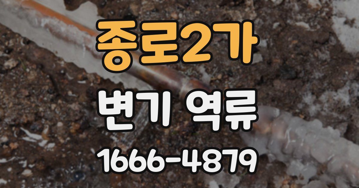 종로2가 변기 역류