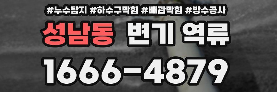 성남동 변기 역류