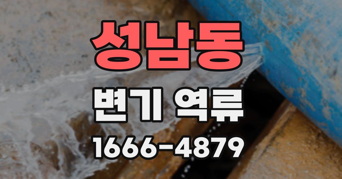 성남동 변기 역류
