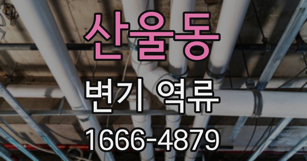 산울동 변기 역류