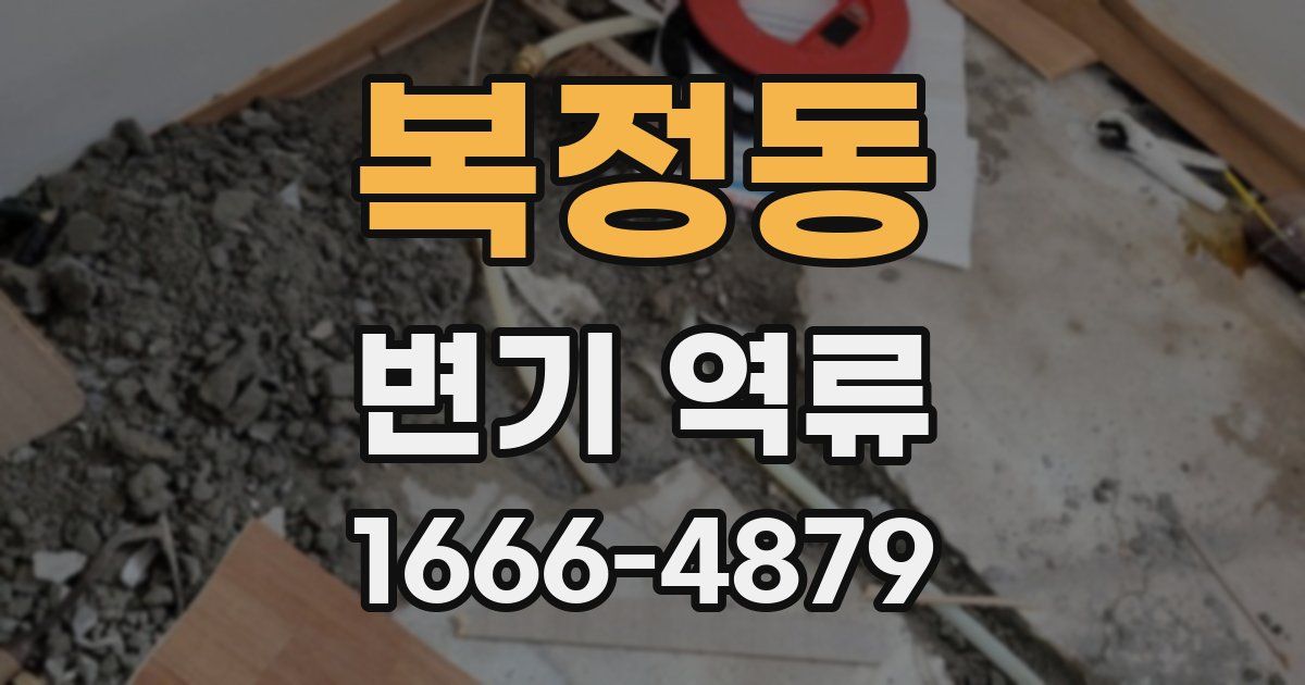 복정동 변기 역류