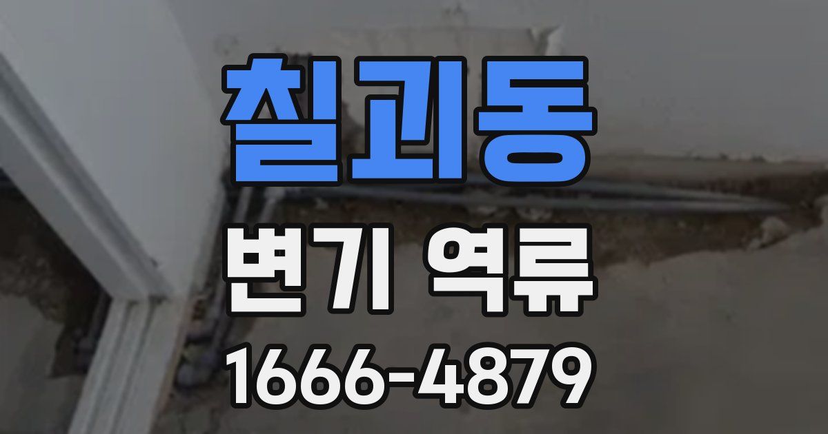 칠괴동 변기 역류