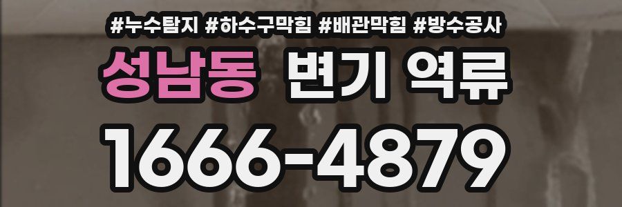 성남동 변기 역류