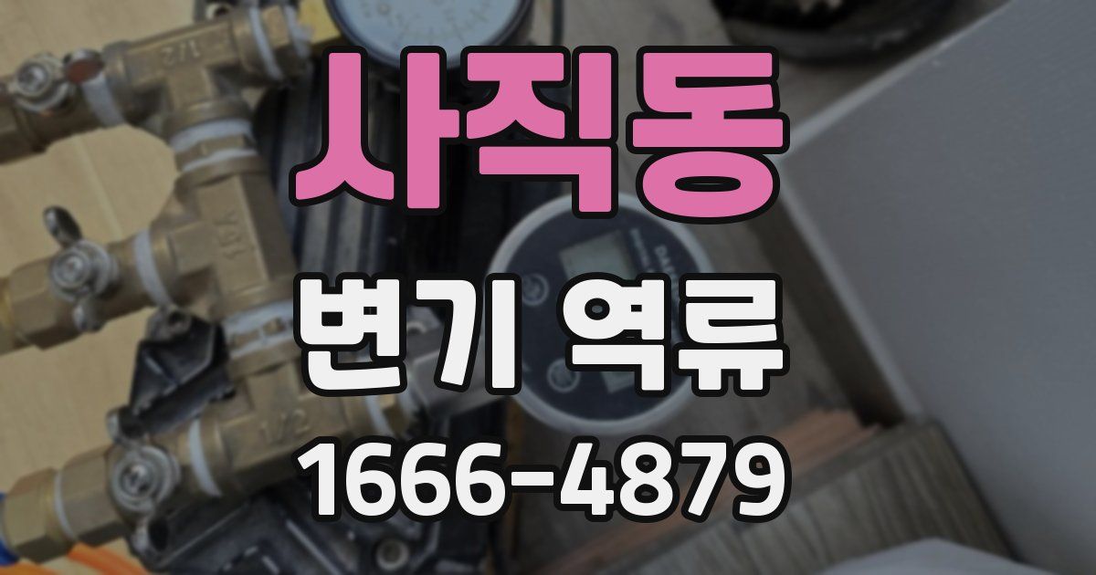 사직동 변기 역류