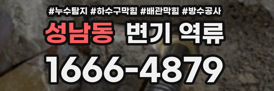 성남동 변기 역류