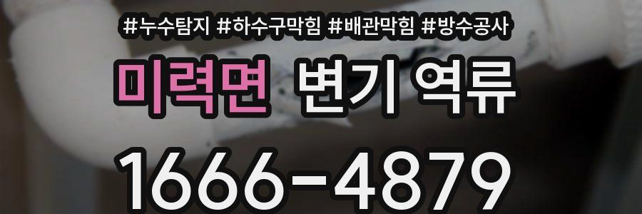 미력면 변기 역류