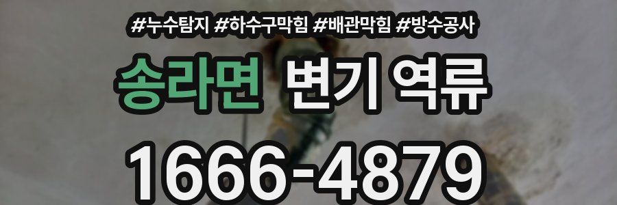 송라면 변기 역류