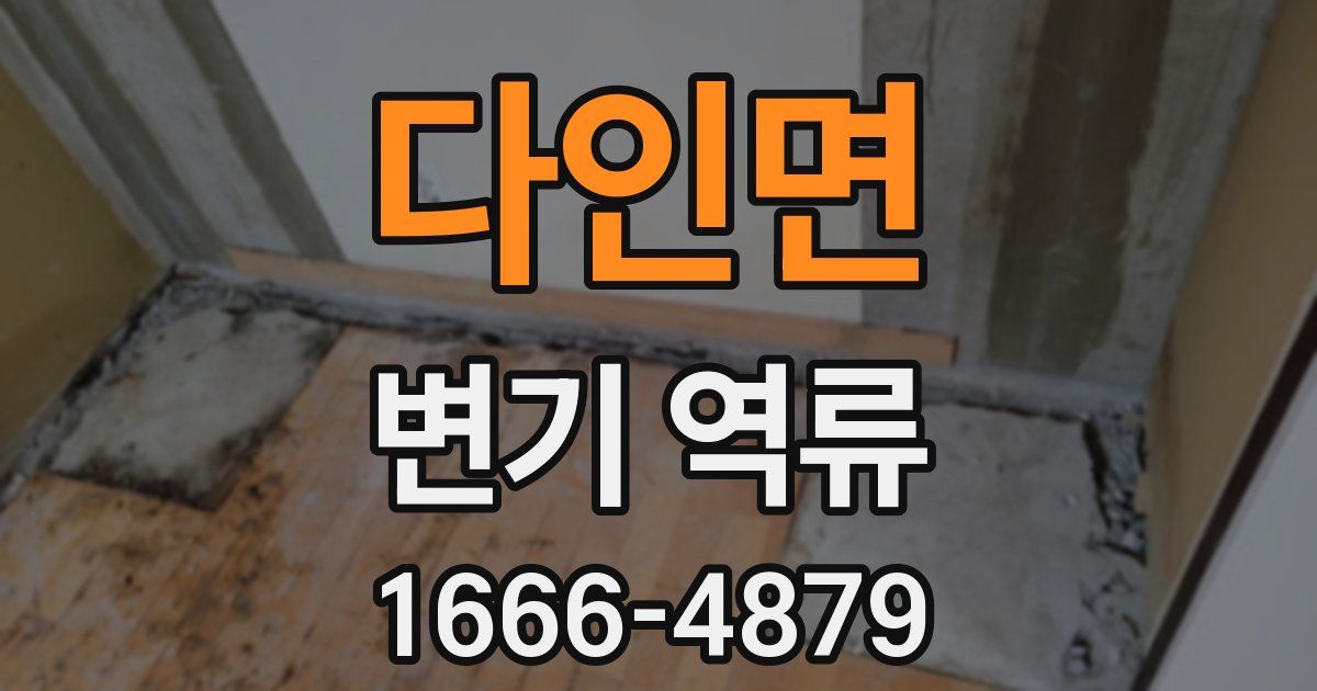 다인면 변기 역류