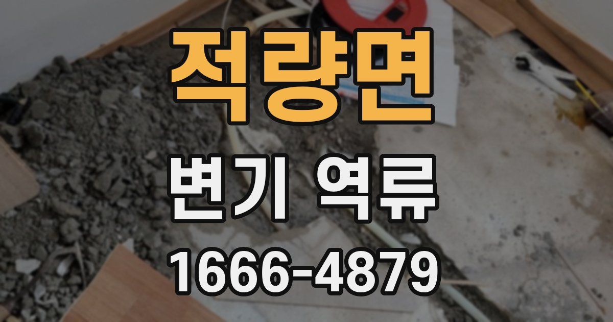적량면 변기 역류